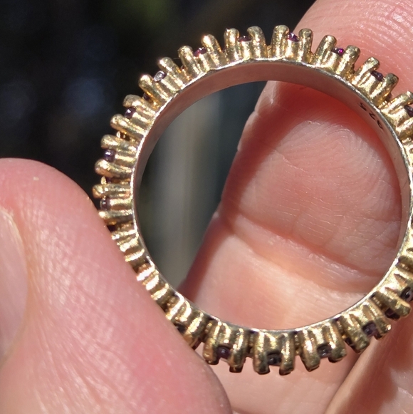 Ametyst Marquise Cut Gemstone Eternity Ring Sz9 - Picture 6 of 7